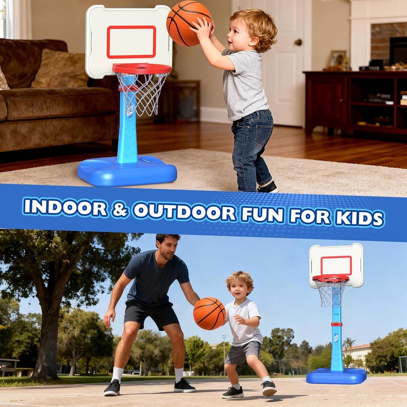 ShyLizard Toddler Basketball Hoop Indoor for Age 1 2 3, Adjustable Kids Basketball Hoop, Mini Basketball Hoop with 3 Balls for Outdoor Poolside, Christmas Birthday Sport Toys Gifts for Baby Boys Girls Age 1-3 - Image 2
